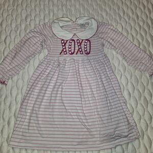 Dash Of Glitter Girls Long Sleeve Dress Valentine's Day Themed Pink Heart Size 6